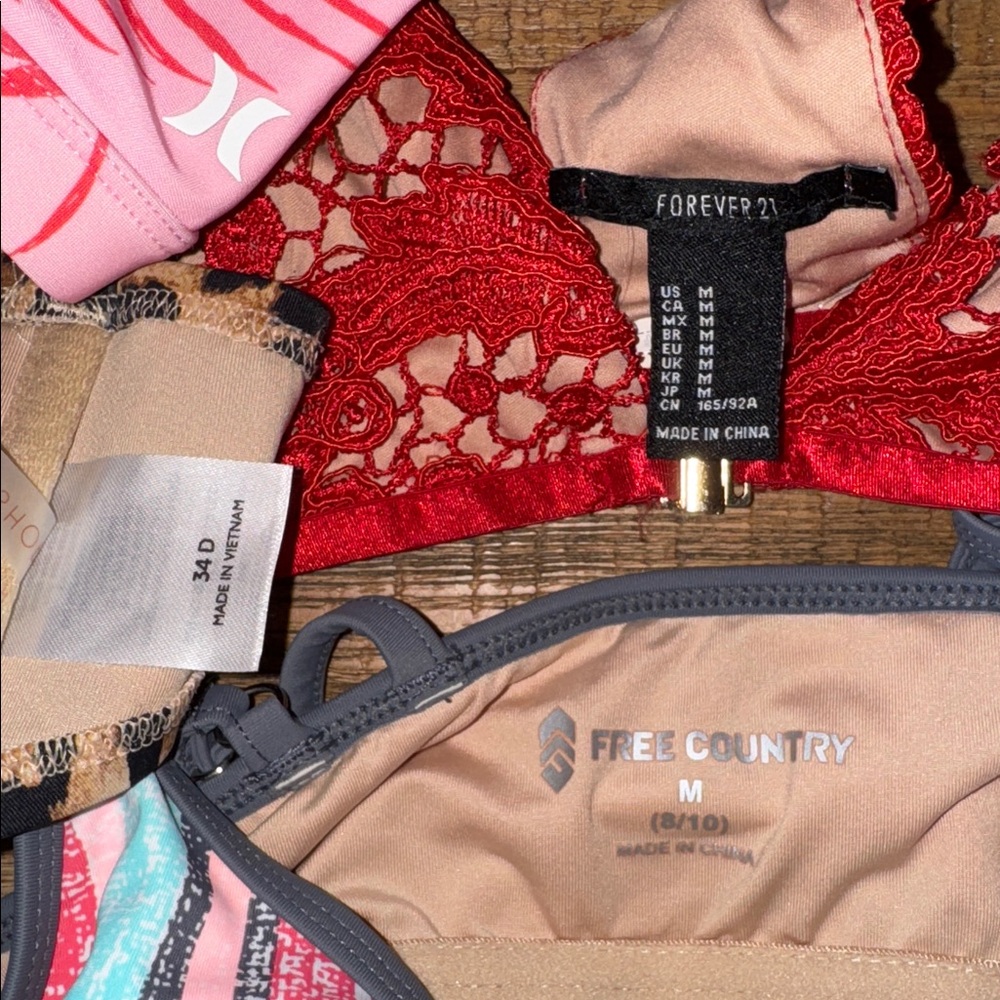 Bundle Forever 21 Red Lace Bikini Top Set - Picture 5 of 6